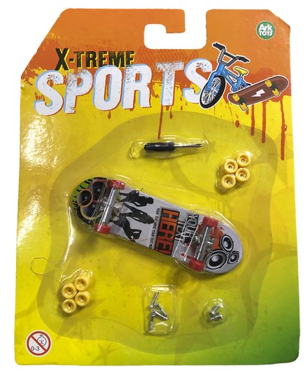 Skate de dedo Finger X-Treme Sport Here Rodas Vermelhas - Branco/Vermelho
