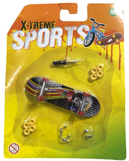 Skate de dedo Finger X-Treme Sport Here Rodas Vermelhas - Branco/Vermelho