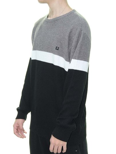 Suéter Masculino Juicy Especial 01 Manga Longa Fechado - Cinza/Preto 