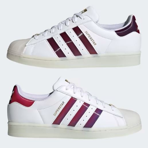 Tênis Adidas Masculino Superstar cabedal sintético - Cloud White  Cloud White  Gold Metallic