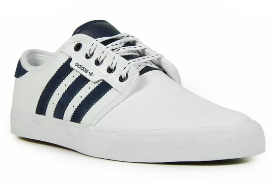 Tênis Feminino Adidas Seeley Cabedal em Couro - White/Conavy