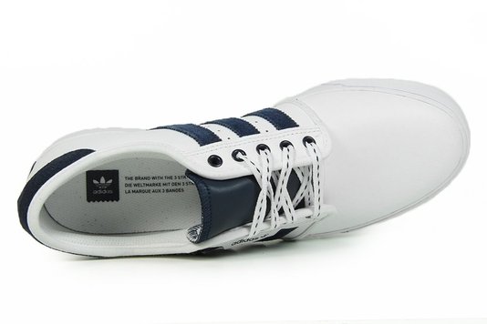 Tênis Feminino Adidas Seeley Cabedal em Couro - White/Conavy