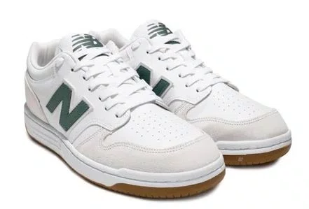 Tênis Feminino New Balance 480L - Branco/Verde Militar/Cinza