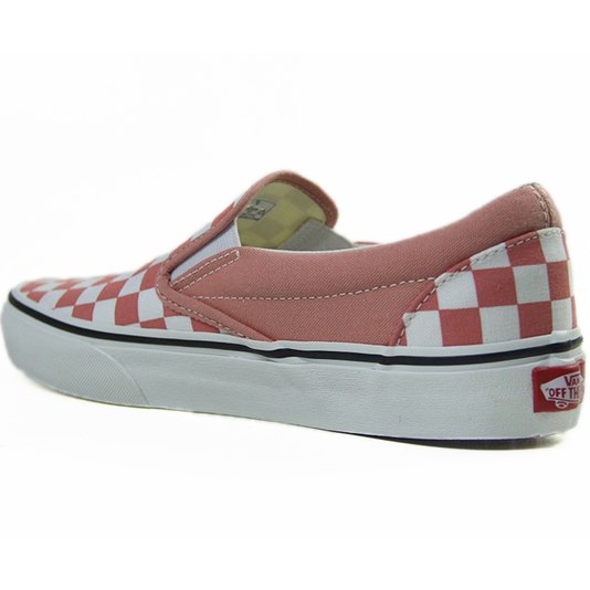 Tênis Feminino Vans Classic Slip-ON - (Checkerboard) Rose Dawn/True White