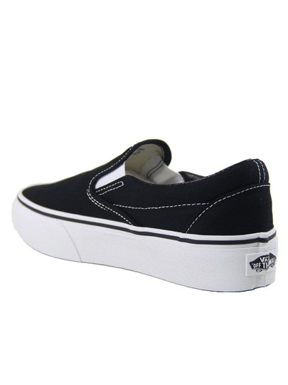 Tênis Feminino Vans Classic Slip-On Plataform - Black/White