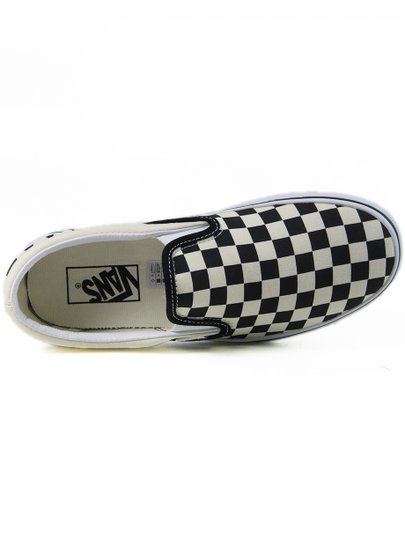 Tênis Feminino Vans Classic Slip On Platform - Checkerboard/White