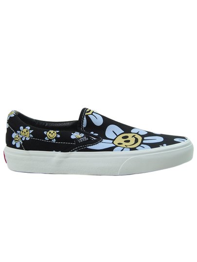 Tênis Feminino Vans Classic Slip On Trippy Floral Black/Yellow