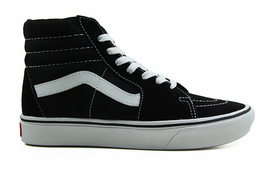 Tênis Feminino Vans Comfy Cush Sk8-Hi super leve por conta da sua tecnologia ComfyCush - Black/White