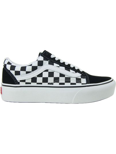 Tenis Feminino Vans Old Skool Platform - (Checkerboard) Black/t]True White 