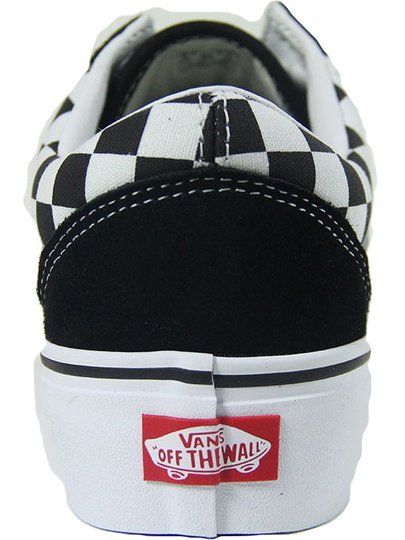 Tenis Feminino Vans Old Skool Platform - (Checkerboard) Black/t]True White 
