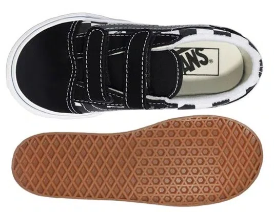 Tênis Infantil Old Skool V Logo - Check/Black/White