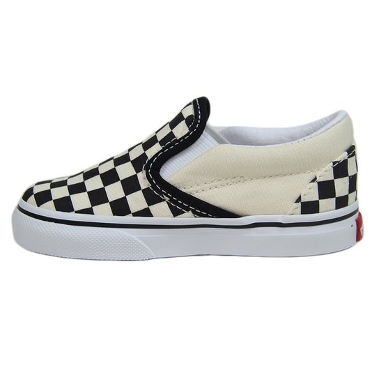 Tênis Infantil Vans Classic Slip-On - Checkerboard/Black White
