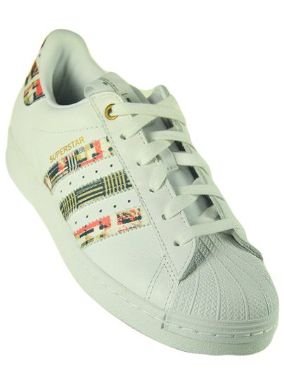Tênis feminino Adidas Superstar W - Branco/Étnico