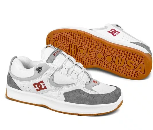 Tênis Masculino DC Kalynx Zero Importado - White/Grey/Red