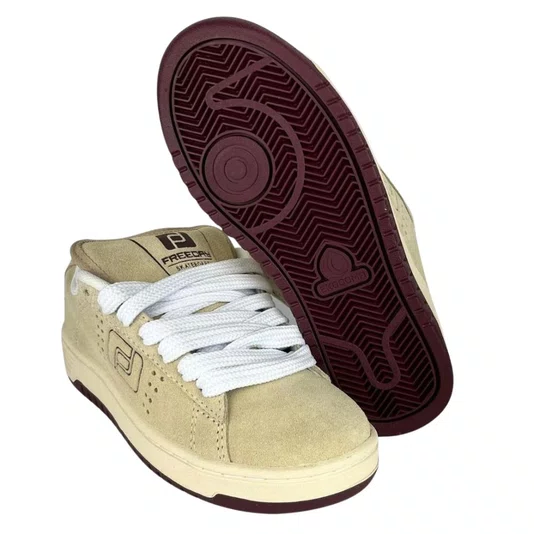 Tênis Masculino Freeday Jab Birch Adere^ncia Superior - Creme/Bordo