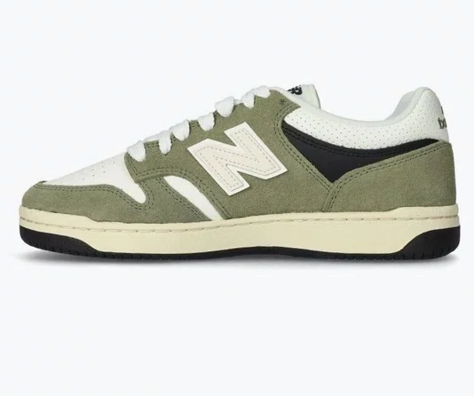 Tênis Masculino New Balance 480L - Dark Olivine/Sea Salt