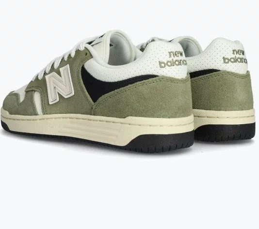 Tênis Masculino New Balance 480L - Dark Olivine/Sea Salt