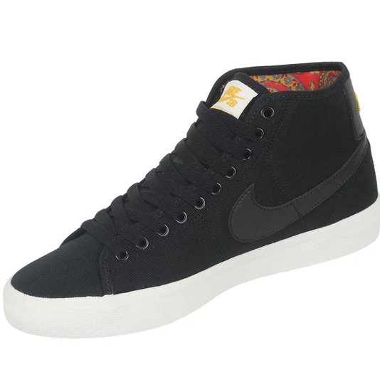 Tênis Masculino Nike Sb Blazer Court Mid Premium - Black/Noir