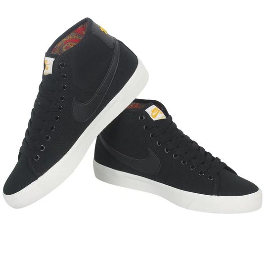 Tênis Masculino Nike Sb Blazer Court Mid Premium - Black/Noir