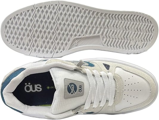 Tênis Masculino Ous 2K White Reflexo Turquesa - Branco/Turquesa