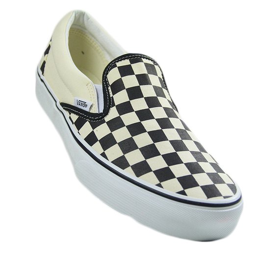 Tênis Masculino Vans Classic Slip On - Checkerboard/White
