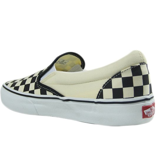 Tênis Masculino Vans Classic Slip On - Checkerboard/White