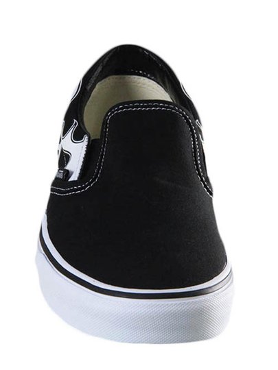 Tênis Masculino Vans Classic Slip-ON - (Flame) Black/White
