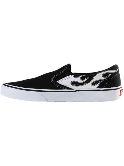 Tênis Masculino Vans Classic Slip-ON - (Flame) Black/White