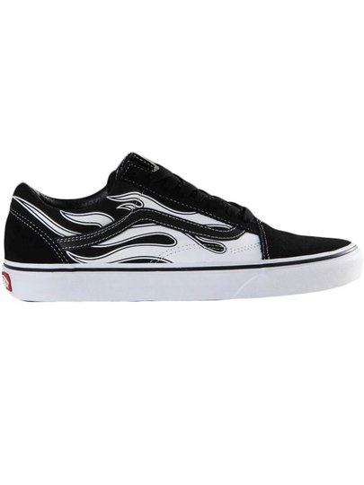 Tênis Masculino Vans Old Skool - (Flame) Black/White