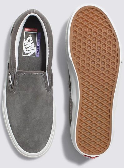 Tênis Masculino Vans Slip On Pro - Pewter/True White
