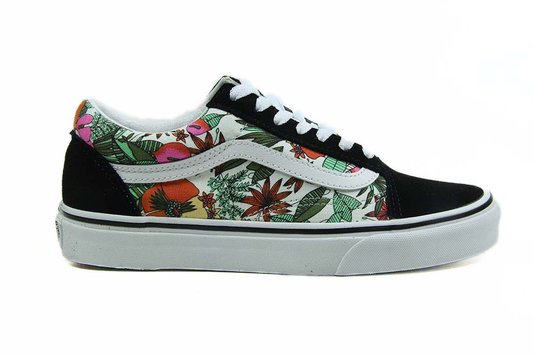 Tênis Feminino Vans Old Skool Multi Tropic -Black/True White