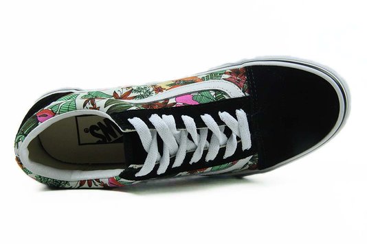 Tênis Feminino Vans Old Skool Multi Tropic -Black/True White