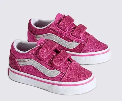 Tênis Vans Infantil Old Skoll V - Glitter Raspberry Rose