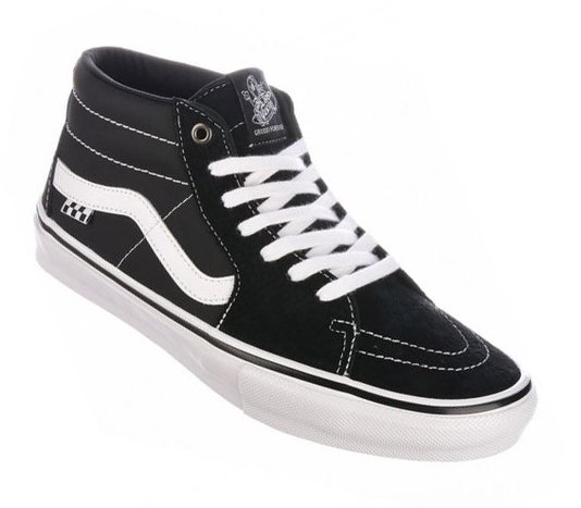 Tênis Vans Masculino Skate Grosso Mid - Black/White/Emo Leather
