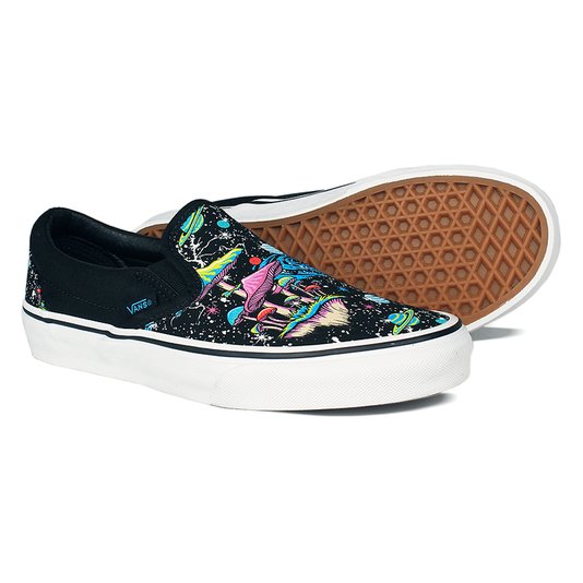 Tênis Vans Slip On Glow Black - True White