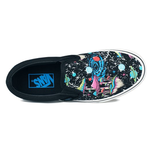 Tênis Vans Slip On Glow Black - True White