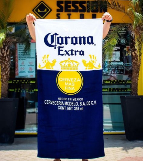 Toalha Corona Logo - Marinho/Branco