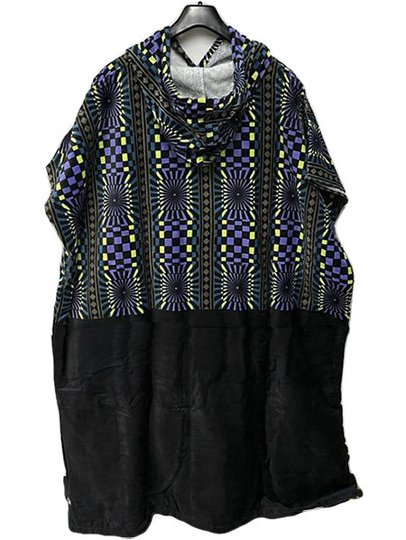 Toalha Poncho Surf Quiksilver Hoody II Dusted Peri U toque suave e macio atoalhado extremamente útil - Preto/Amarelo/Roxo/Azul