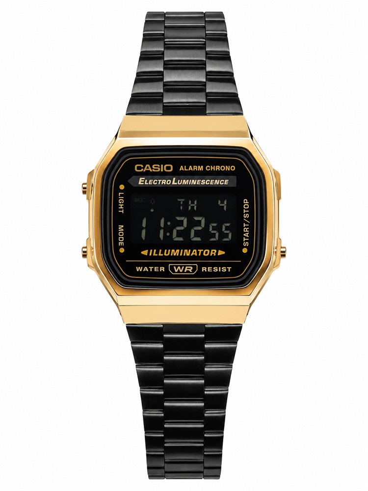 REL CASIO VINTAGE DIGITAL A168WEGB-1BDF DOURADO/PRETO