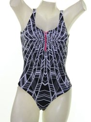 Maiô Riukiu Ziper Fluor - Preto/Branco