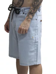 Bermuda De Passeio Masculina Lrg Jeans Delave Walk Denin - Azul Claro