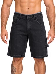 Bermuda De Passeio Masculina Plano C Denim Carpenter - Preto Estonado