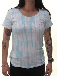 Blusinha Feminina Billabong Mic True Manga Curta - Tie Dye/Azul