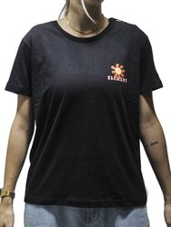 Blusinha Feminina Element Flowers Manga Curta Estampada - Preto