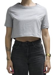 Blusinha Feminina Grizzly Cropped Script - Cinza/Mescla