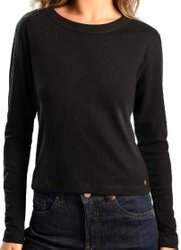 Blusinha Feminina Rip Curl Surf M/Longa Rib - Preto