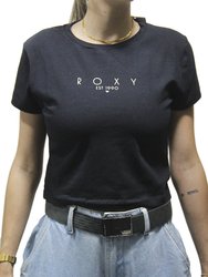 Blusinha Feminina Roxy Ocean Heart Manga Curta Estampada - Preto
