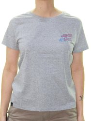 Blusinha Feminina Santa Cruz Dressen Roses Manga Curta Estampada - Cinza/Mescla