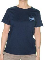 Blusinha Feminina Santa Cruz Hollow Ringed Manga Curta Estampada - Marinho