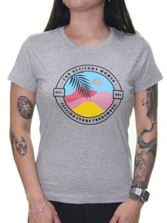 Blusinha Feminina Session For Women Manga Curta Estampada - Cinza Mesclado